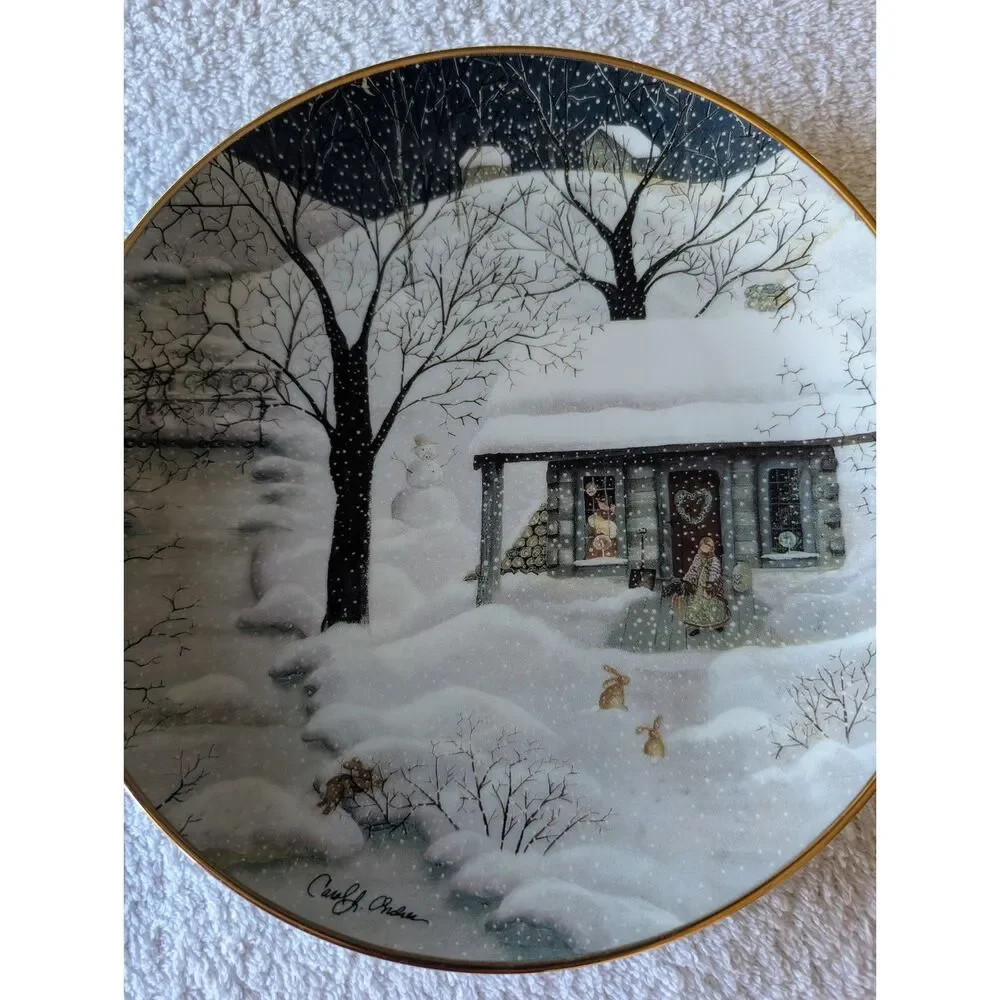 Franklin Mint Moonlight Visitors Carol J Endres Porcelain Plate